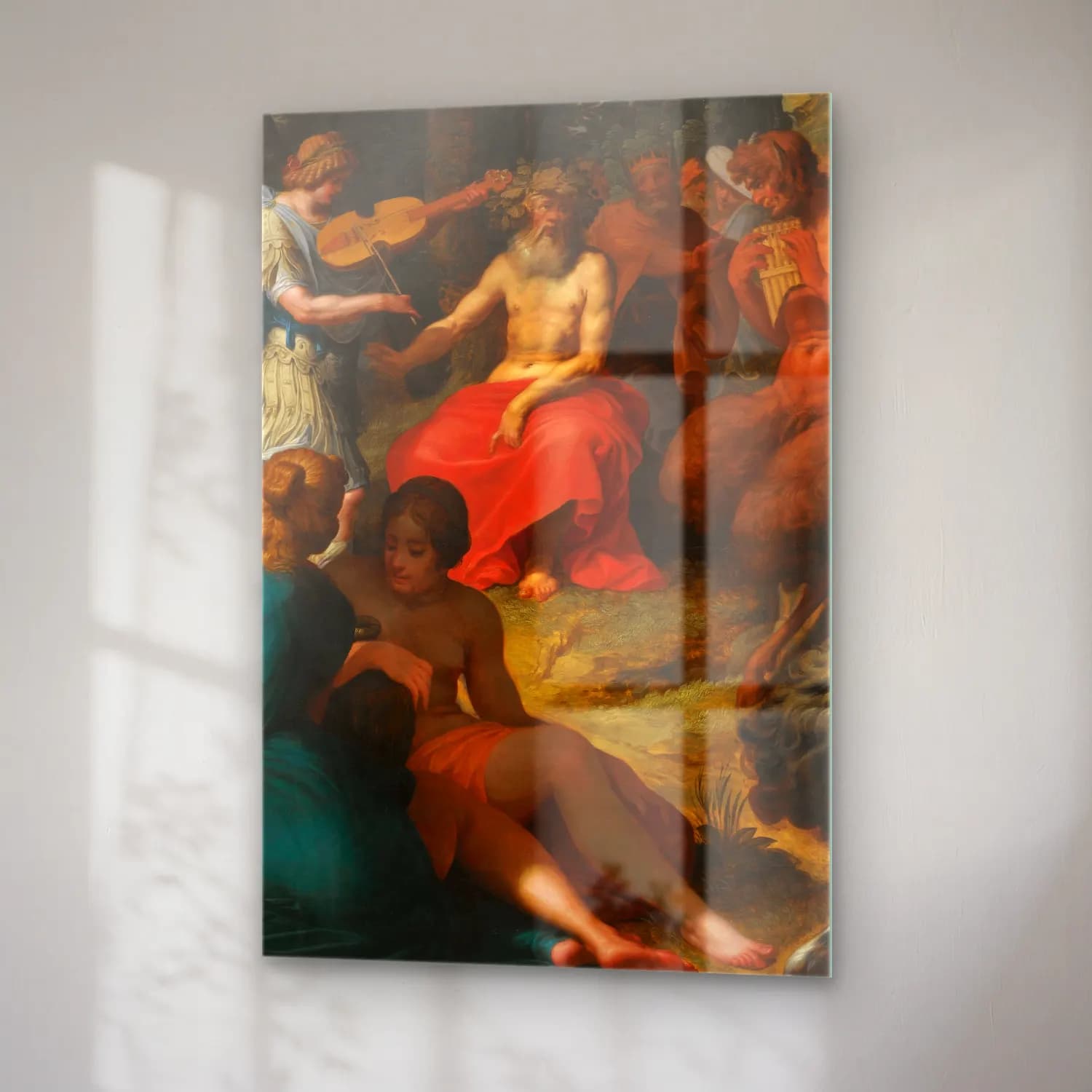Abraham Janssens – The Judgement Of Midas – Kırmızı Tonlar cam tablo — sağ açıdan görünüm