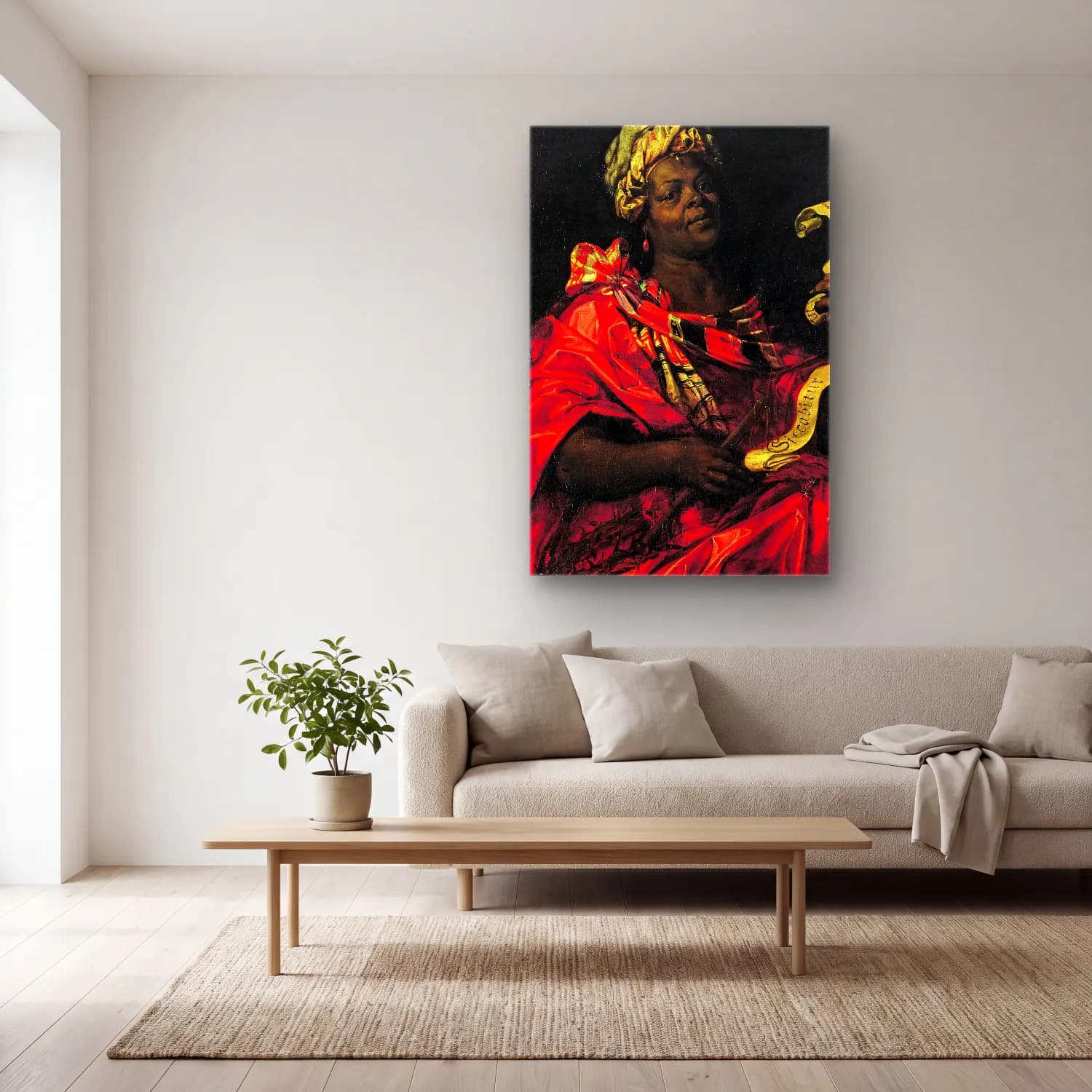 Abraham Janssens – The Sibyl Agrippina – Kırmızı Tonlar cam tablo — açık renk salonda