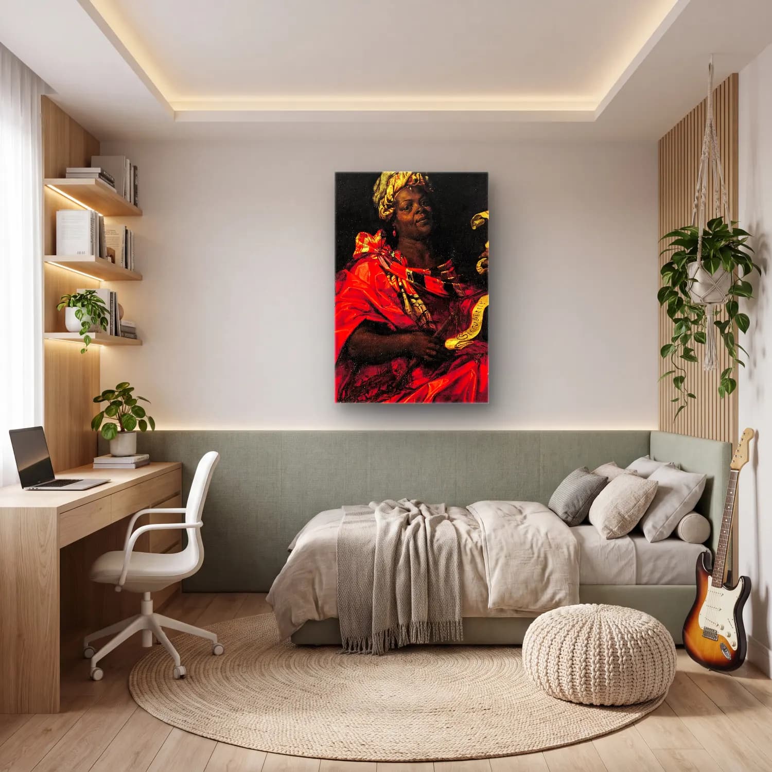 Abraham Janssens – The Sibyl Agrippina – Kırmızı Tonlar cam tablo — genç odasında