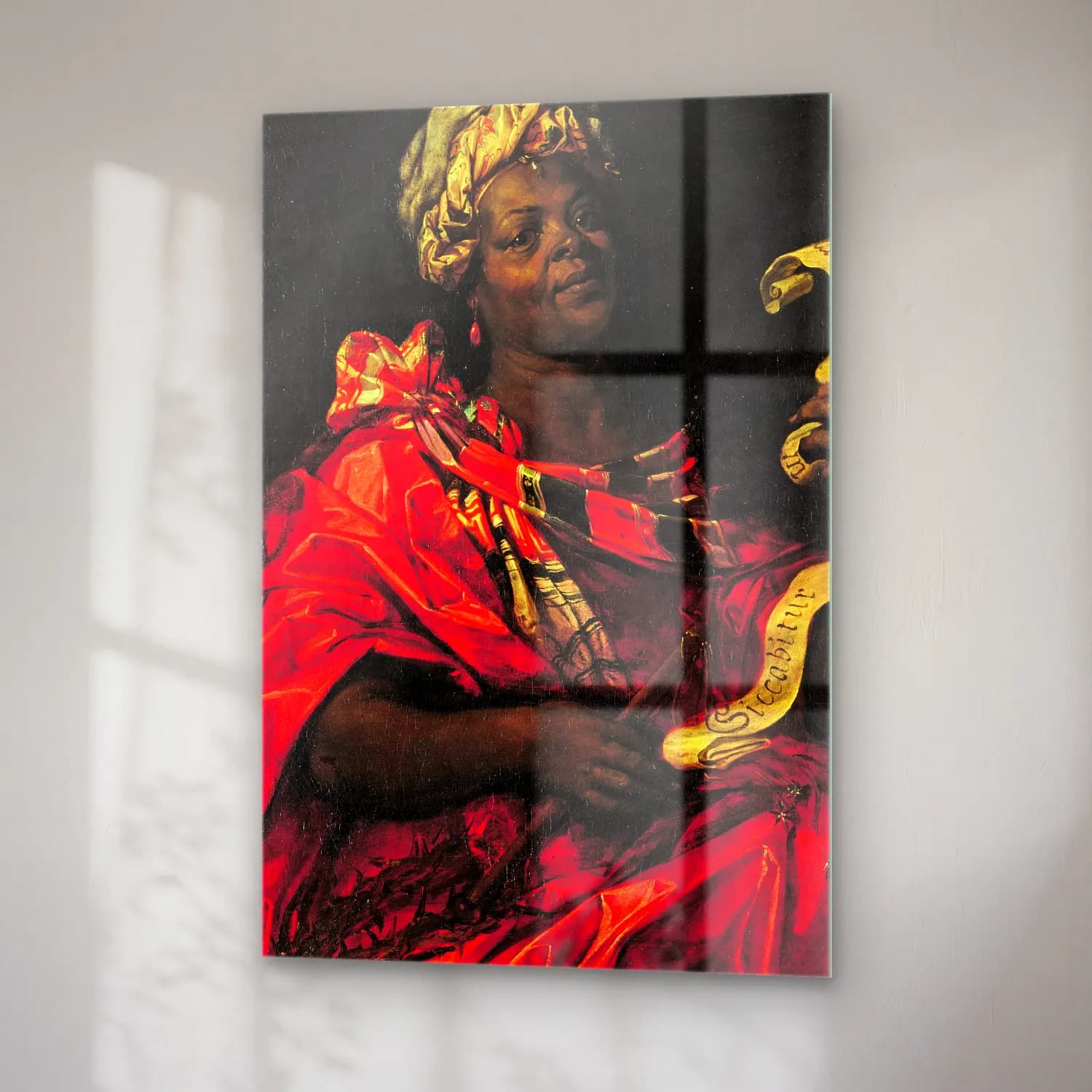 Abraham Janssens – The Sibyl Agrippina – Kırmızı Tonlar cam tablo — sağ açıdan görünüm