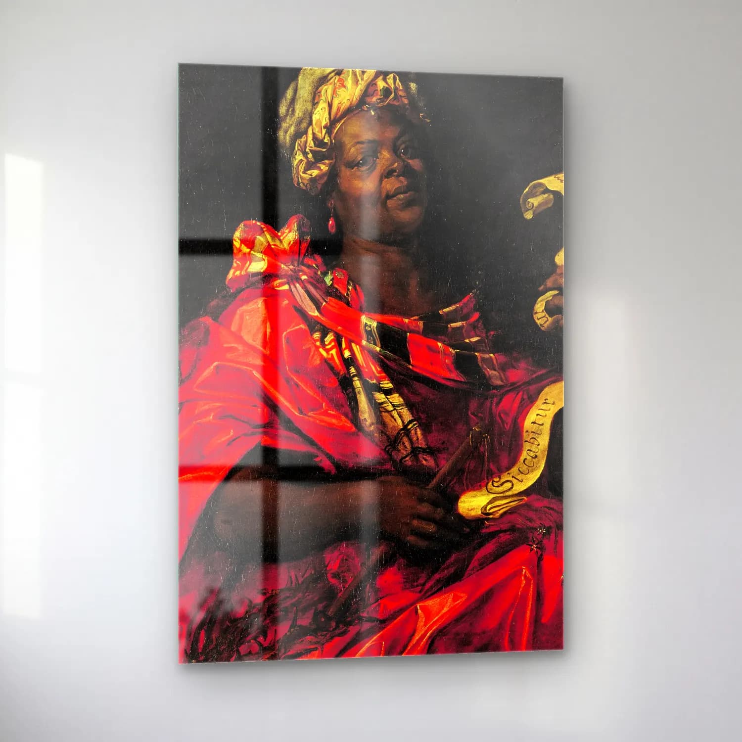 Abraham Janssens – The Sibyl Agrippina – Kırmızı Tonlar cam tablo — sol açıdan görünüm