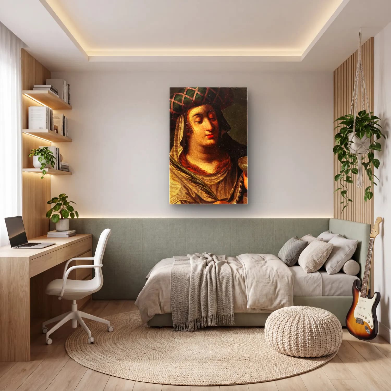 Abraham Janssens – The Tiburtine Sibyl – Yeşil Tonlar cam tablo — genç odasında