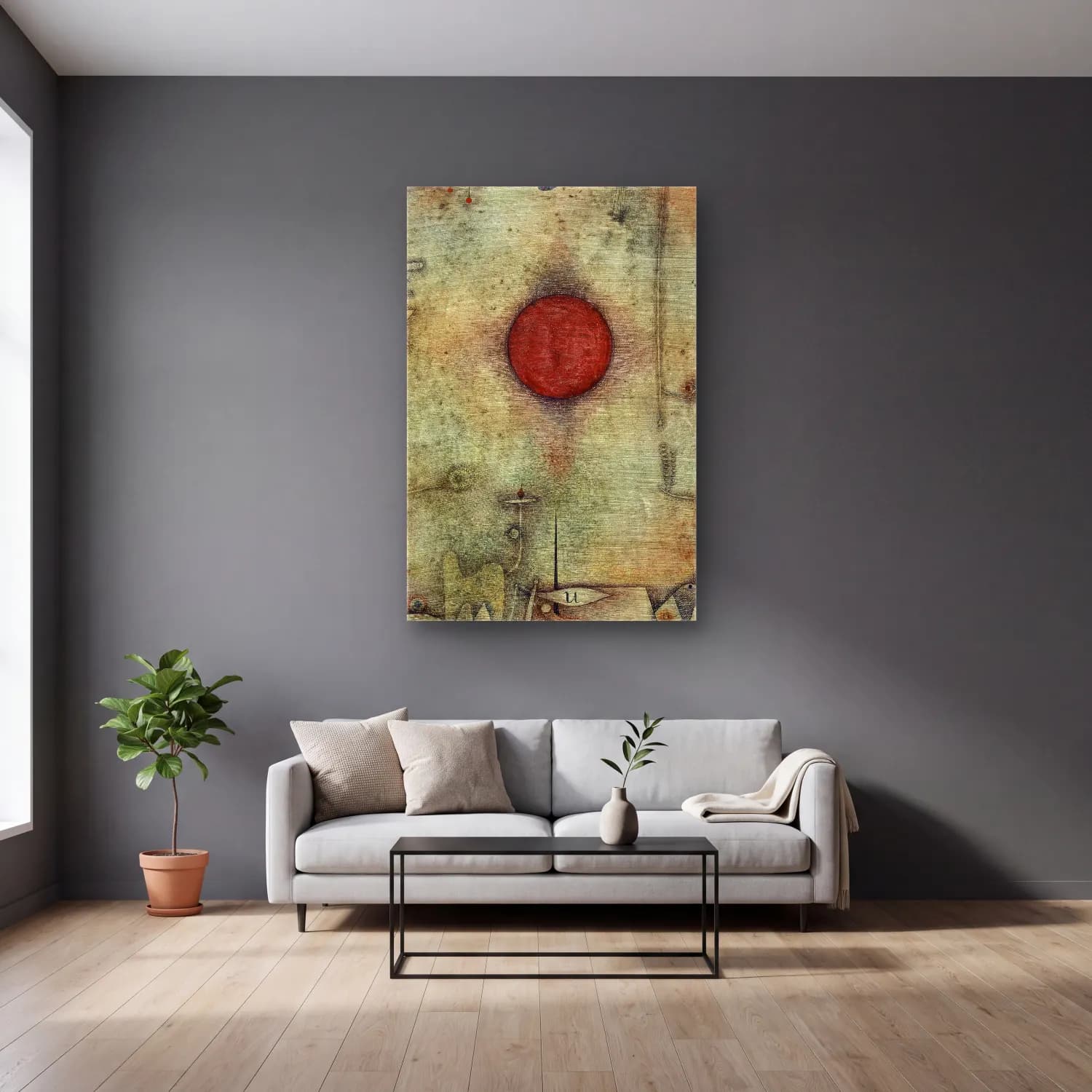 Paul Klee – Ad marginem cam tablo — gri duvarlı salonda