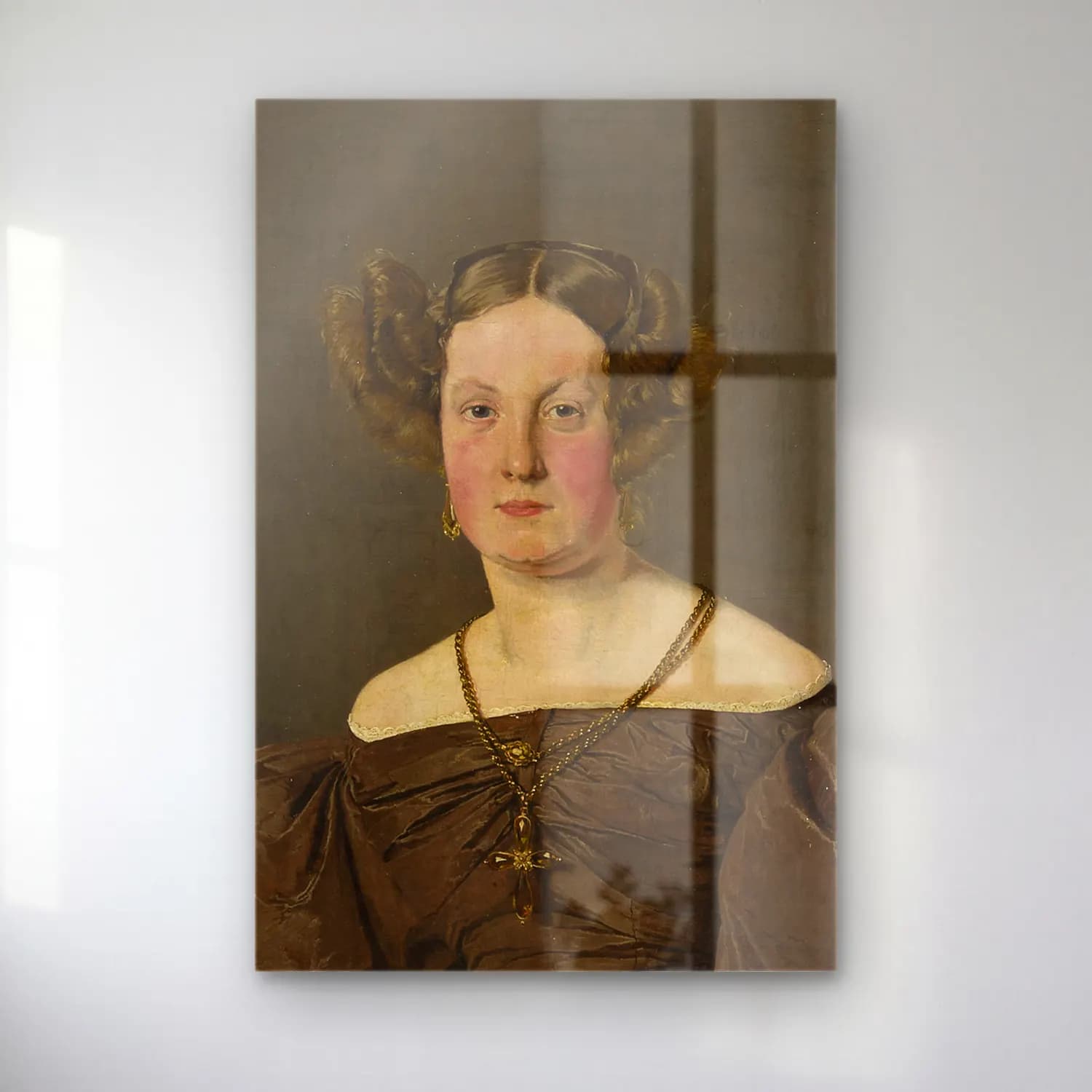 Christen Købke – Adolphine Emelie Petersen, nee de Roepstorff cam tablo — Christen Købke – Adolphine Emelie Petersen, nee de Roepstorff — yağlı boya kadın portresi