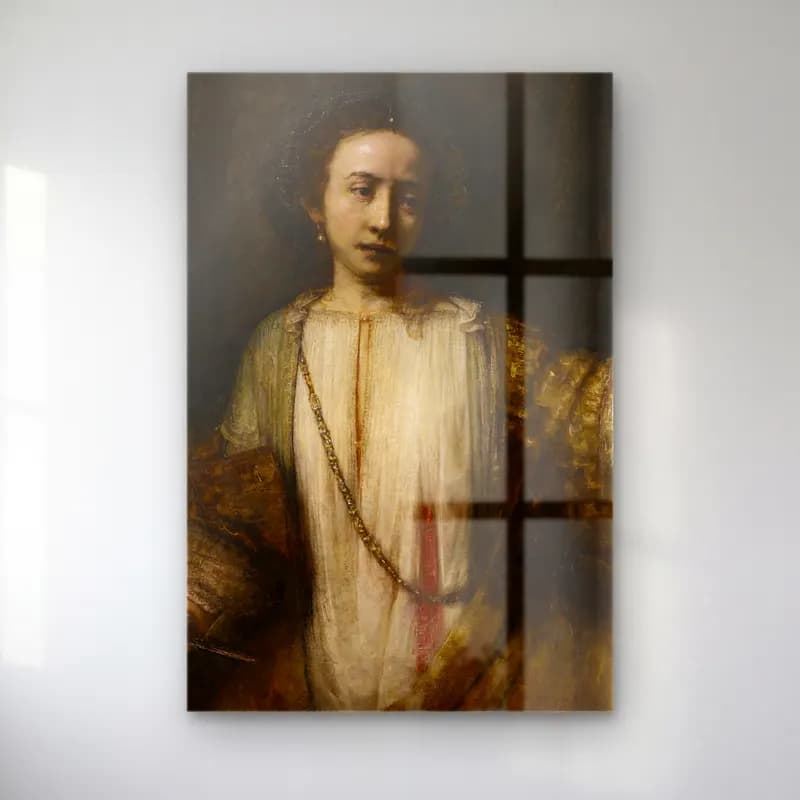 Rembrandt van Rijn – Lucretia No. 4 cam tablo — Rembrandt van Rijn – Lucretia No. 4 — yağlı boya kadın portresi