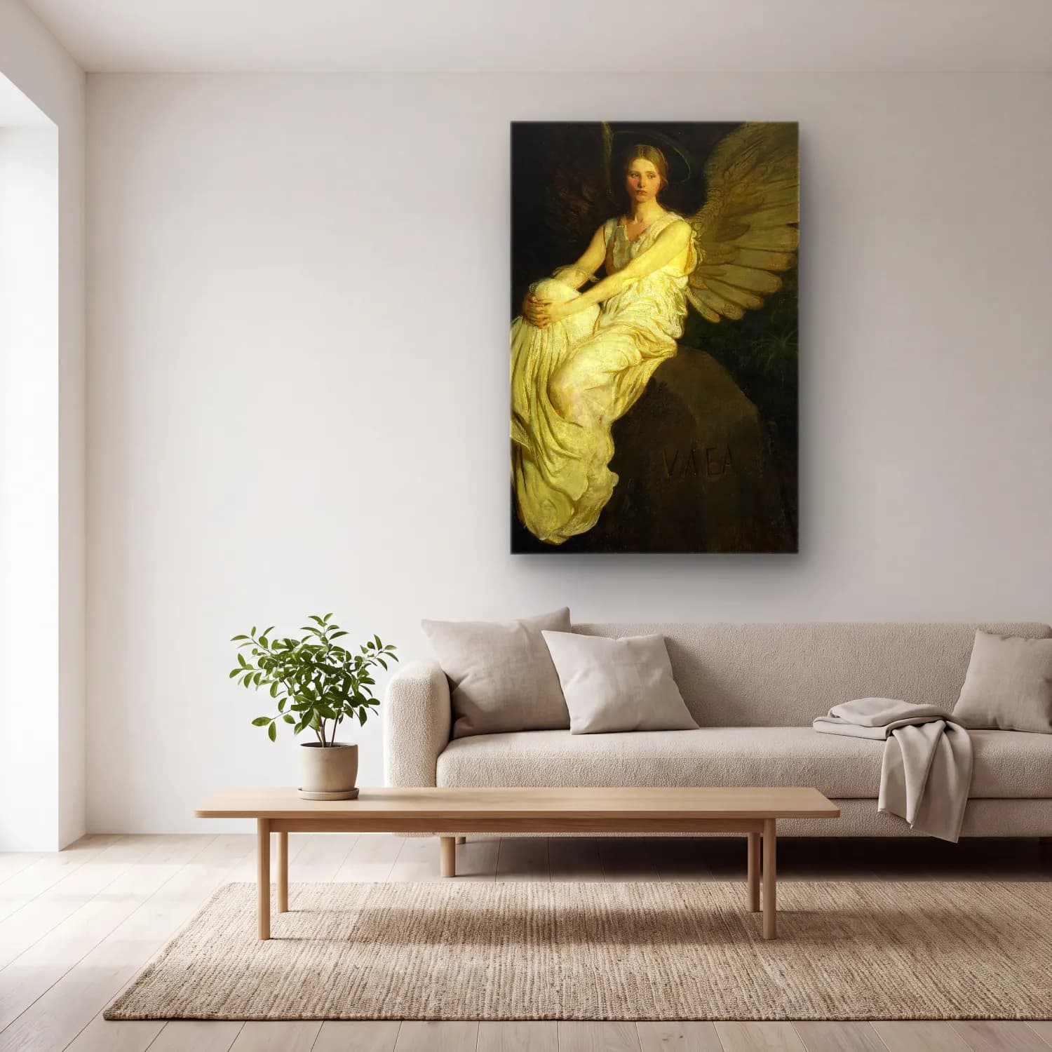 Abbott Handerson Thayer – Stevenson Memorial cam tablo — açık renk salonda