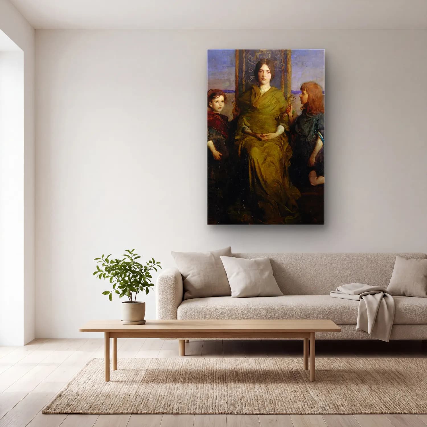 Abbott Handerson Thayer – Virgin Enthroned cam tablo — açık renk salonda