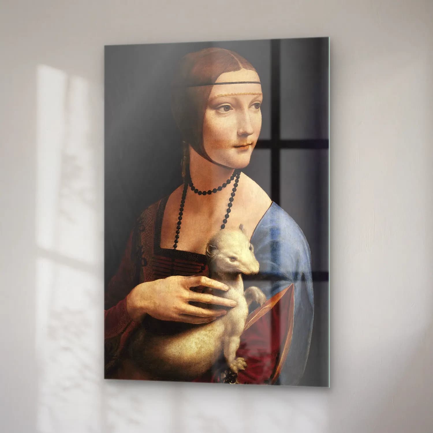 Leonardo da Vinci – Kadın Portresi cam tablo — sağ açıdan görünüm
