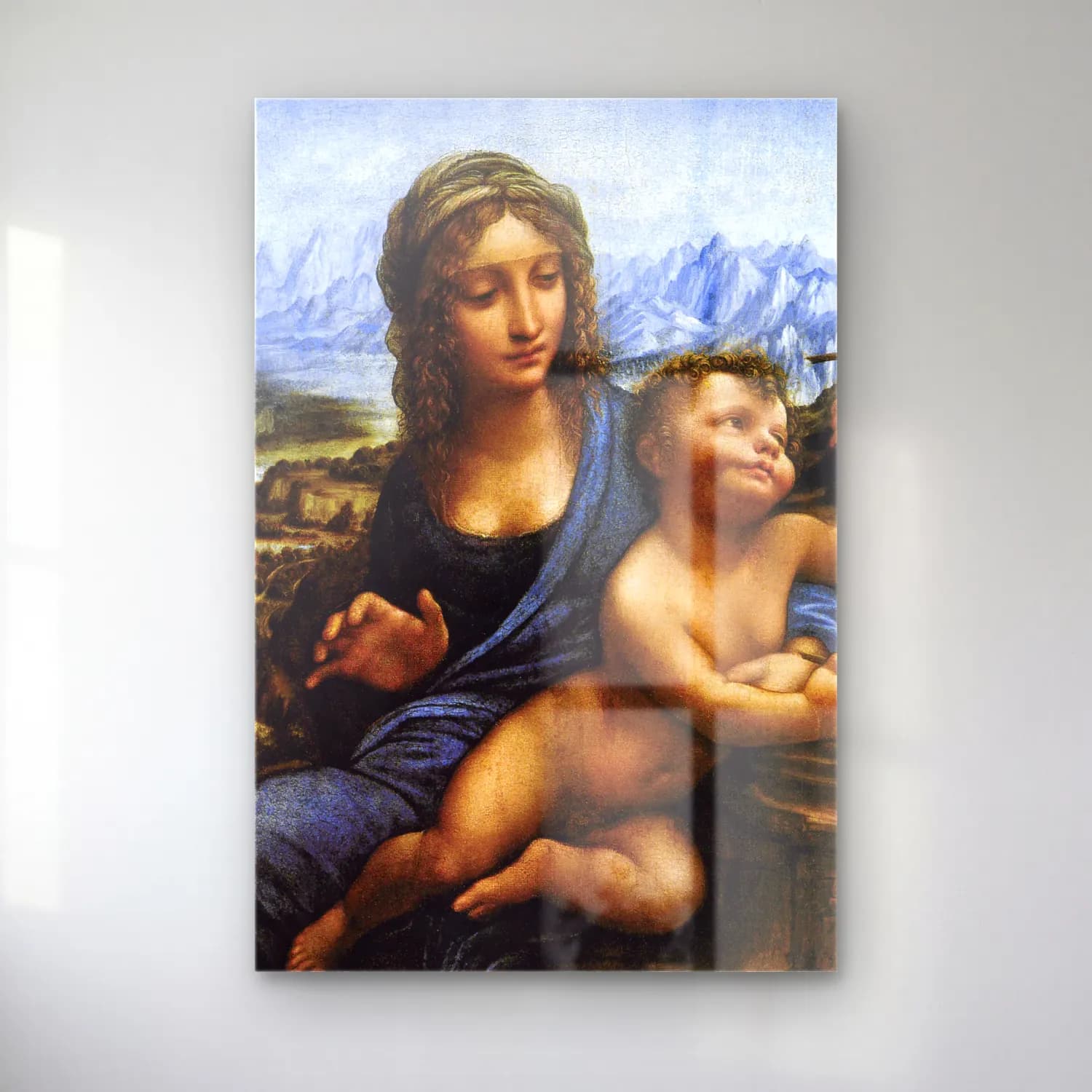 Leonardo da Vinci – Anne ve Çocuk cam tablo — Leonardo da Vinci – Anne ve Çocuk — yağlı boya anne ve çocuk