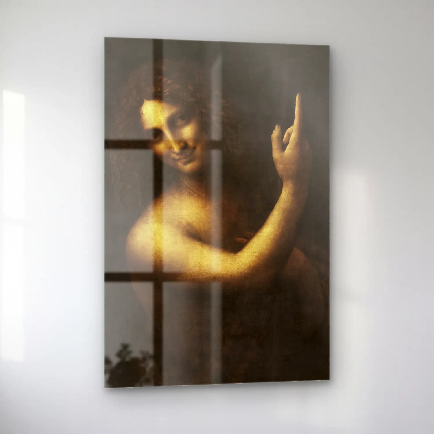 Leonardo da Vinci – Melek cam tablo — sol açıdan görünüm