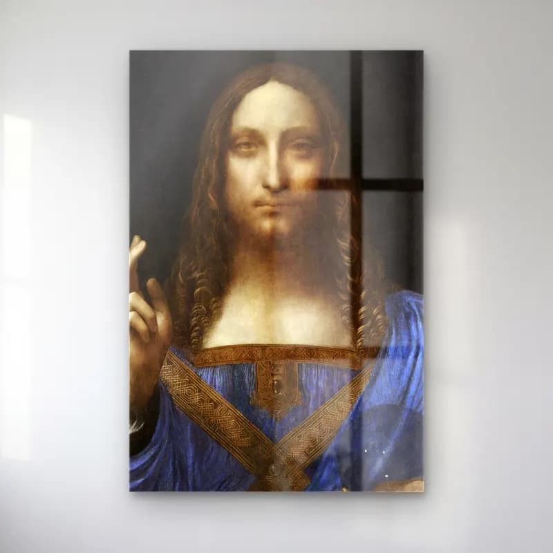 Leonardo da Vinci – Erkek Portresi cam tablo — Leonardo da Vinci – Erkek Portresi — yağlı boya erkek portresi