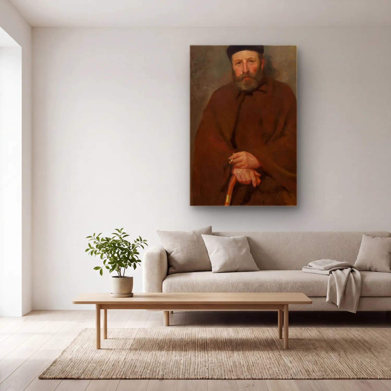 Robert William Vonnoh – Portrait of Arthur Joseph Heseltine – Pastel Tonlar cam tablo — açık renk salonda