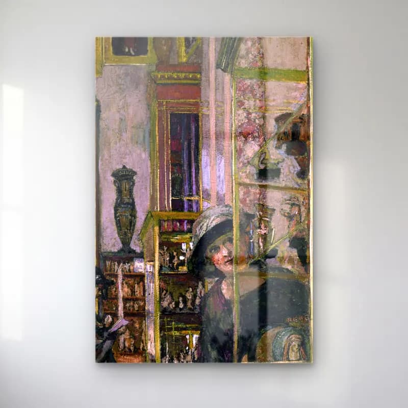 Édouard Vuillard – Vintage İç Mekân – Bej Tonlar cam tablo — Édouard Vuillard – Vintage İç Mekân – Bej Tonlar — empresyonist vintage i̇ç mekân