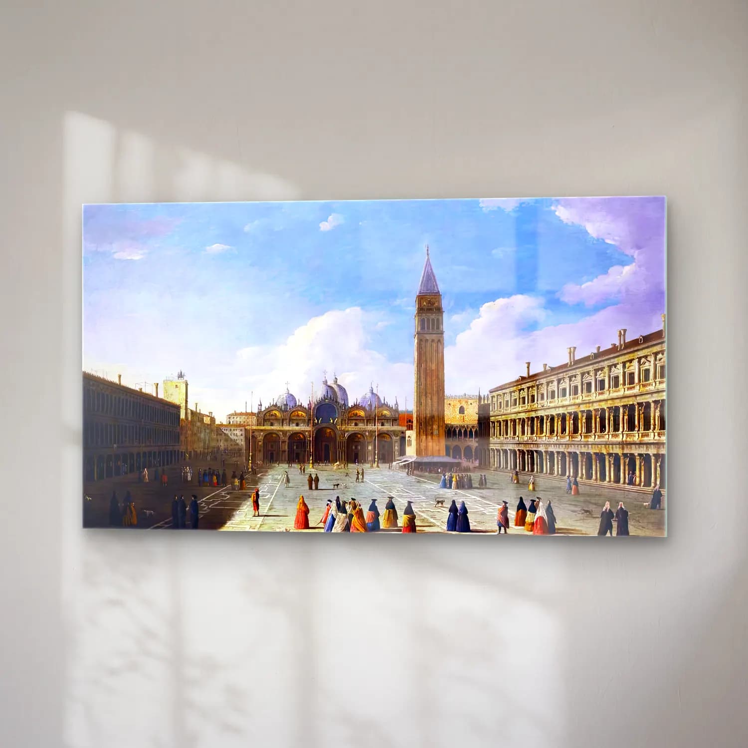 Apollonio Domenichini – View of Piazza San Marco with the Basilica, Venice cam tablo — sağ açıdan görünüm