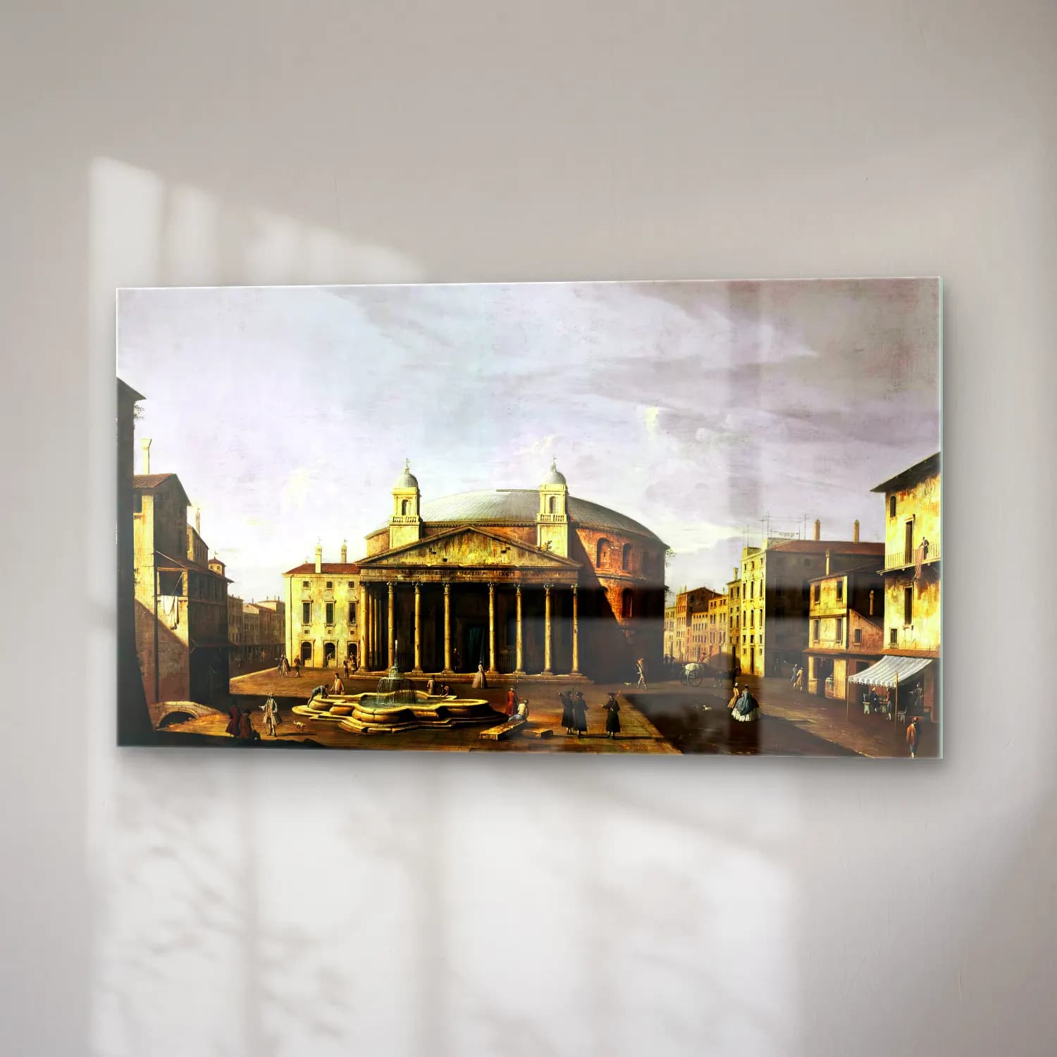 Apollonio Domenichini – View of Piazza del Pantheon in Rome cam tablo — sağ açıdan görünüm