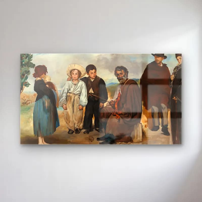 Edouard Manet – The Old Musician Le Vieux Musicien cam tablo — Edouard Manet – The Old Musician Le Vieux Musicien — yağlı boya dini sahne