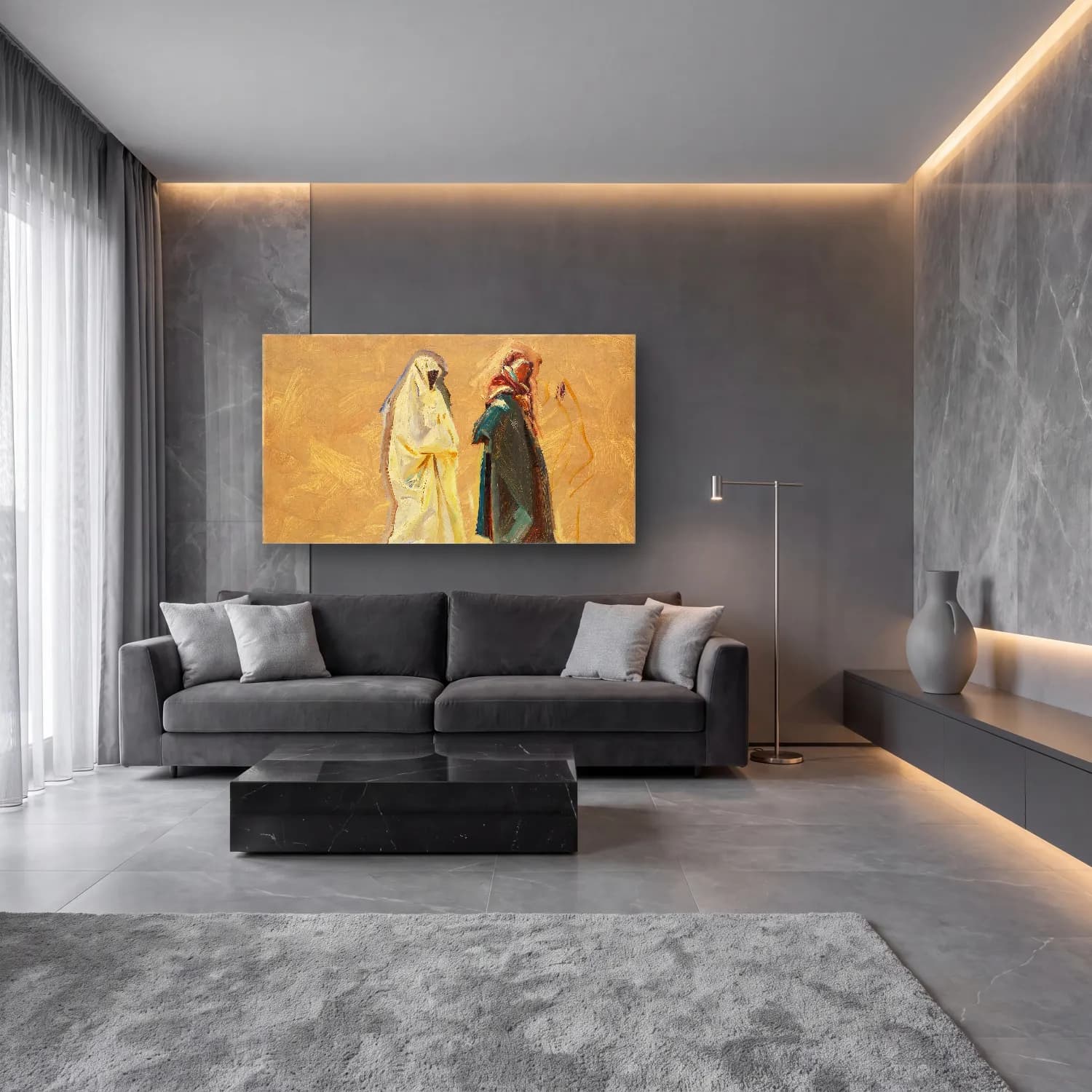 John Singer Sargent – Study of Two Bedouins cam tablo — lüks salon duvarında