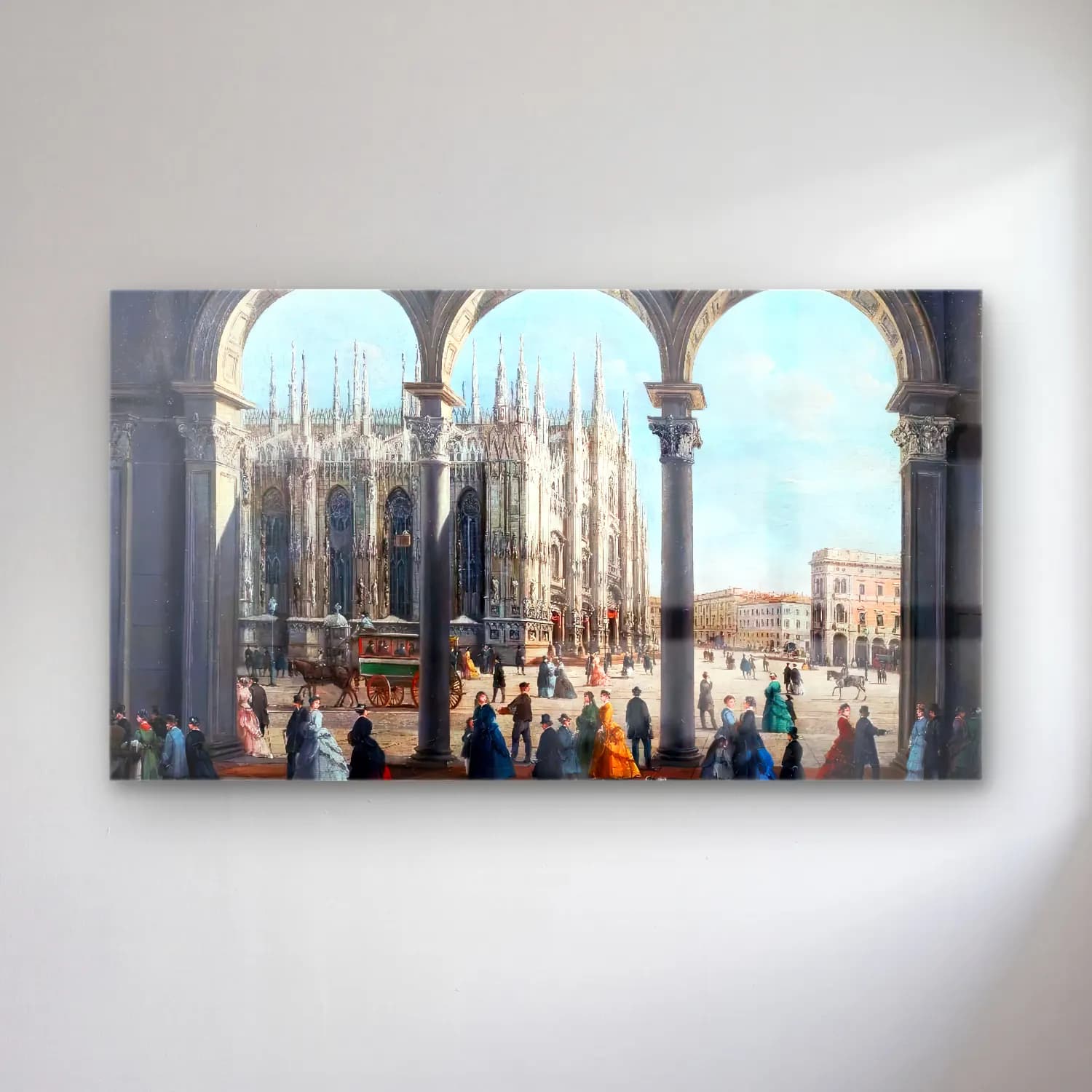 Giuseppe Bernardino Bison – View of Milan Cathedral from the Colonnade cam tablo — Giuseppe Bernardino Bison – View of Milan Cathedral from the Colonnade — yağlı boya katedral