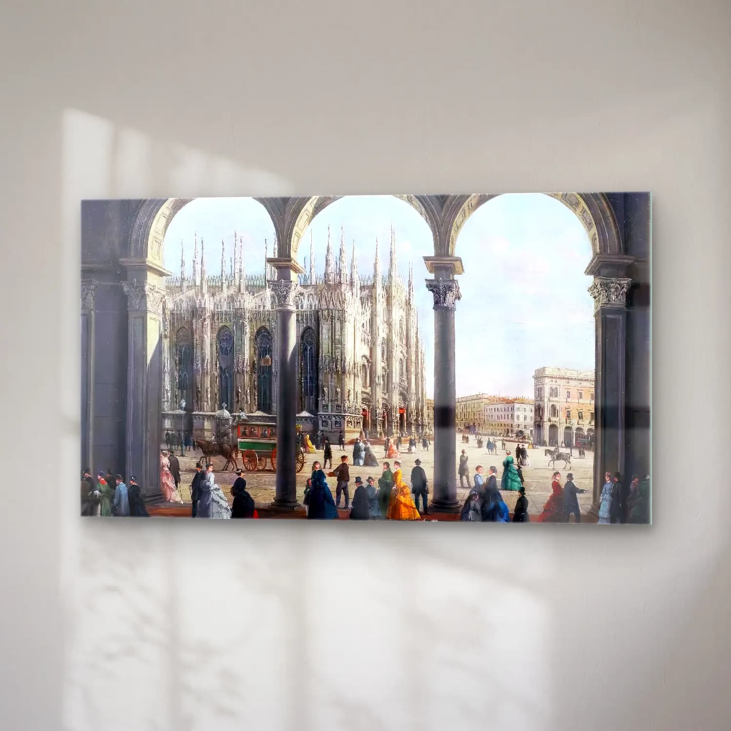 Giuseppe Bernardino Bison – View of Milan Cathedral from the Colonnade cam tablo — sağ açıdan görünüm