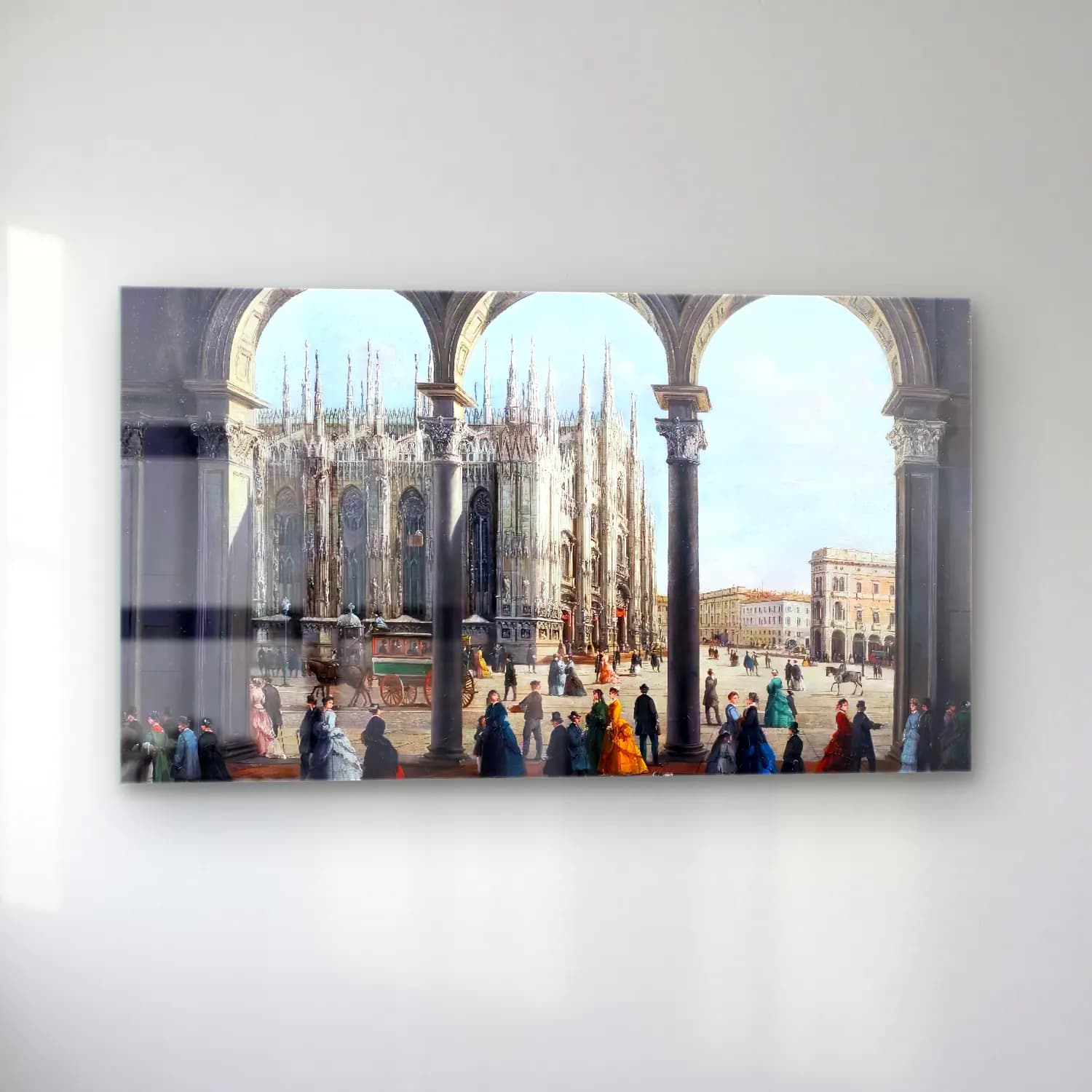Giuseppe Bernardino Bison – View of Milan Cathedral from the Colonnade cam tablo — sol açıdan görünüm