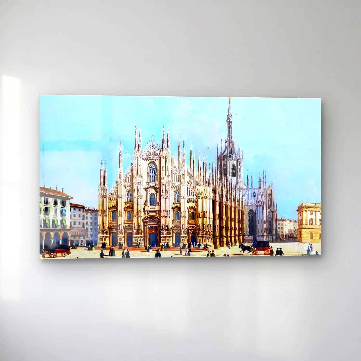 Giuseppe Bernardino Bison – View of the Cathedral, Milan cam tablo — sol açıdan görünüm