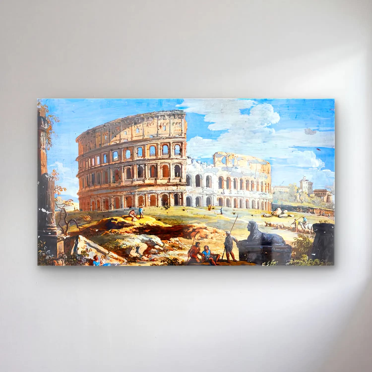 Giovanni Battista Busiri – Roman View The Colosseum cam tablo — Giovanni Battista Busiri – Roman View The Colosseum — suluboya roma