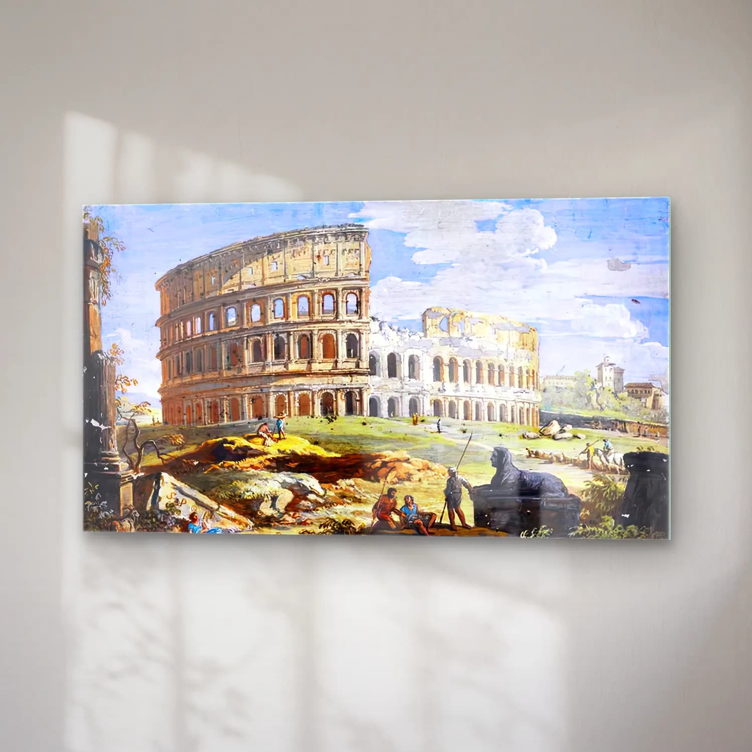 Giovanni Battista Busiri – Roman View The Colosseum cam tablo — sağ açıdan görünüm