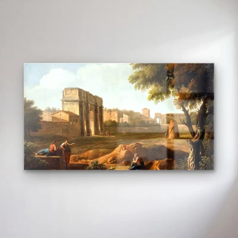 Giovanni Battista Busiri – Rome A View of the Forum cam tablo — Giovanni Battista Busiri – Rome A View of the Forum — vintage antik kalıntılar