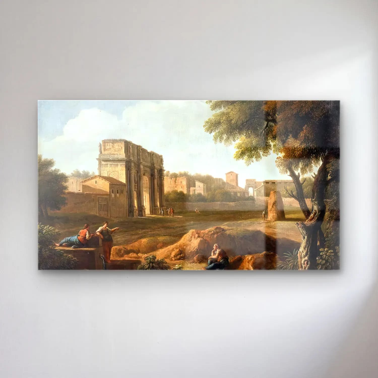 Giovanni Battista Busiri – Rome A View of the Forum cam tablo — Giovanni Battista Busiri – Rome A View of the Forum — vintage antik kalıntılar