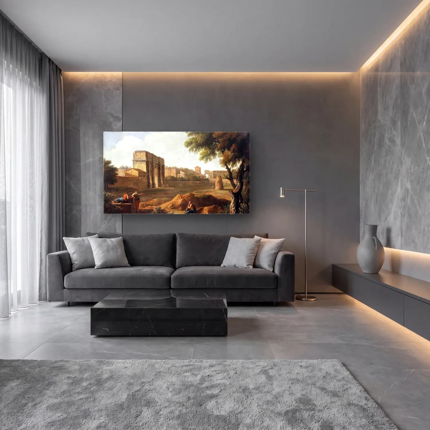 Giovanni Battista Busiri – Rome A View of the Forum cam tablo — lüks salon duvarında