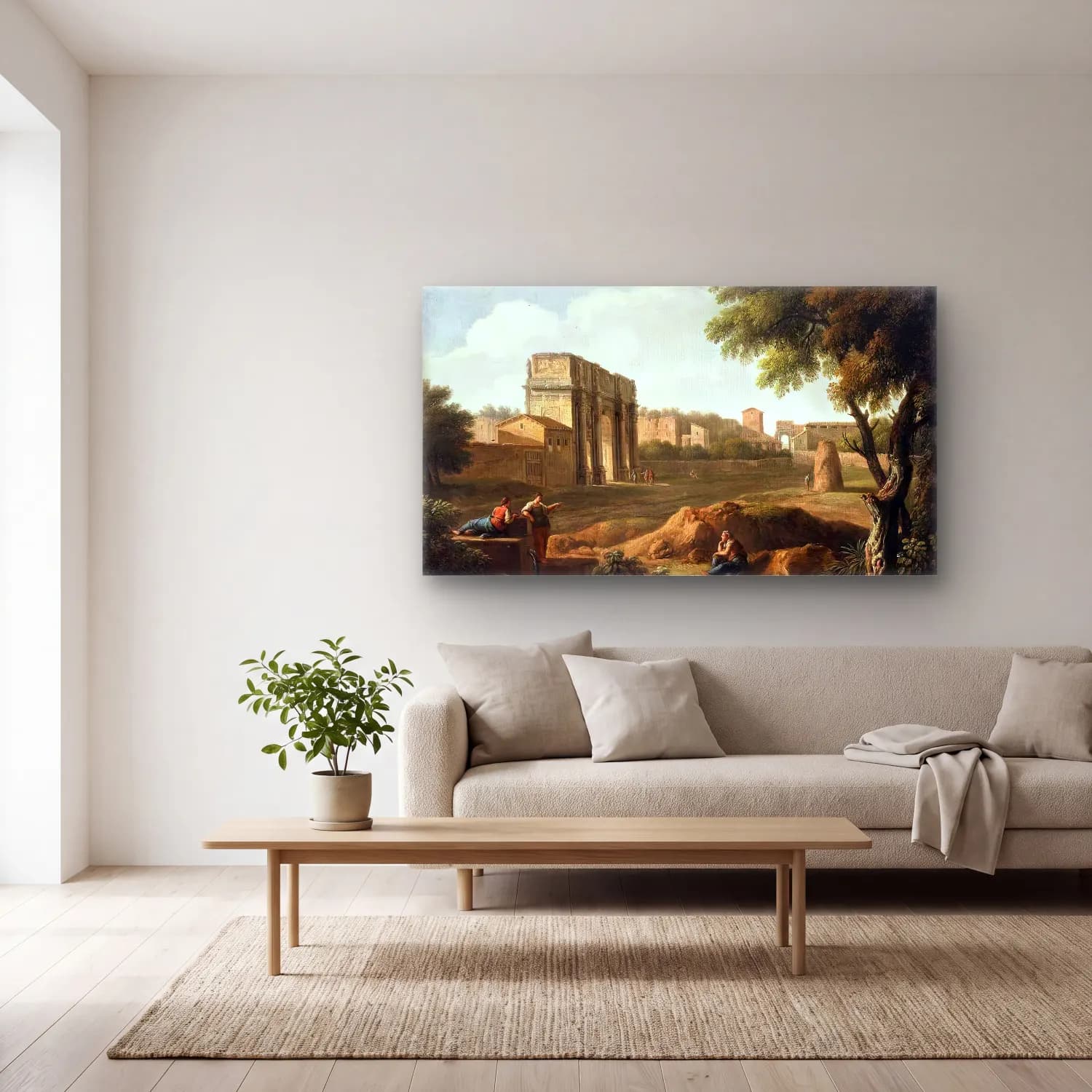 Giovanni Battista Busiri – Rome A View of the Forum cam tablo — açık renk salonda