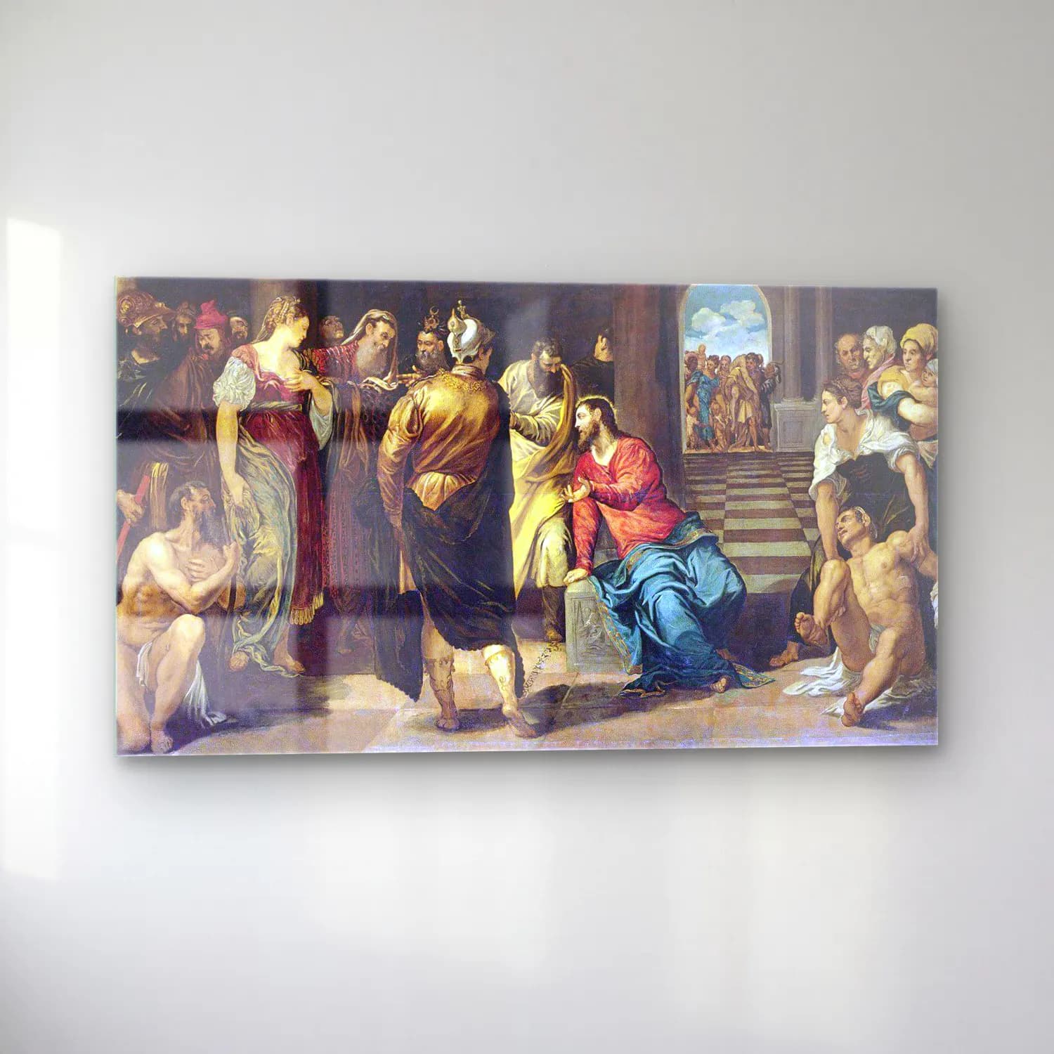 Jacopo Tintiretto – Christ and the Adulteress cam tablo — sol açıdan görünüm
