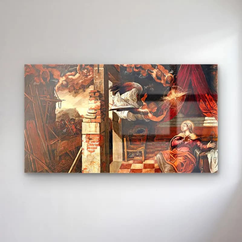 Jacopo Tintoretto – Annunciation cam tablo — Jacopo Tintoretto – Annunciation — yağlı boya mitolojik sahne
