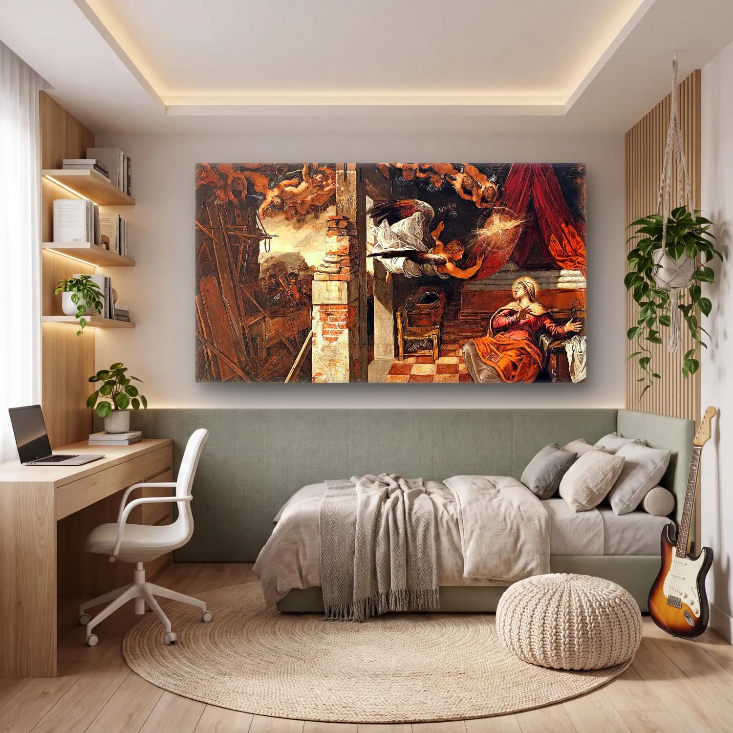 Jacopo Tintoretto – Annunciation cam tablo — genç odasında