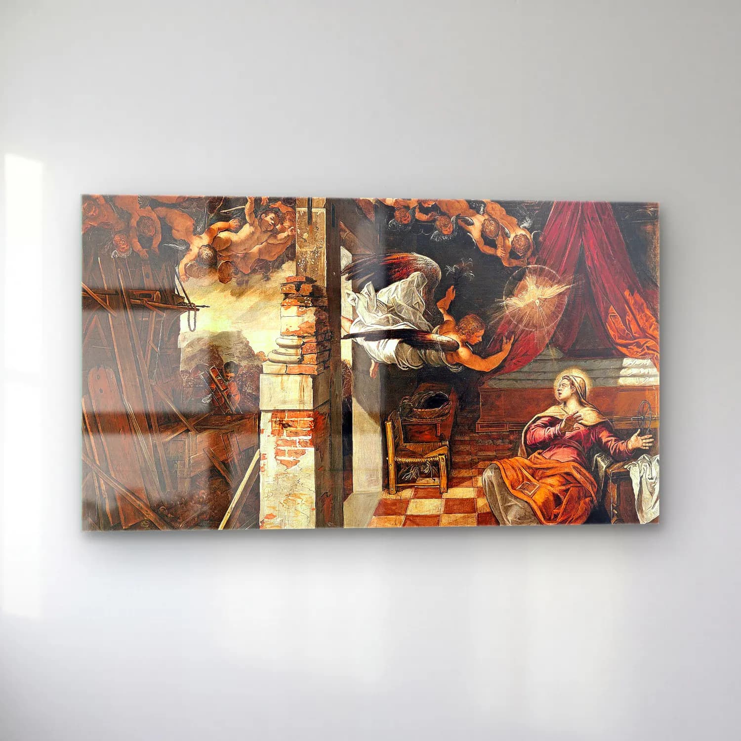 Jacopo Tintoretto – Annunciation cam tablo — sol açıdan görünüm