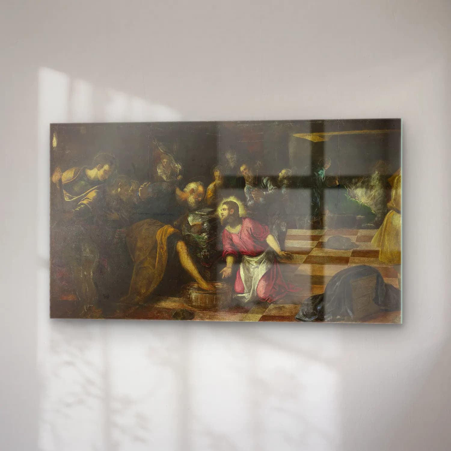 Jacopo Tintoretto – Christ Washing the Disciples Feet cam tablo — sağ açıdan görünüm
