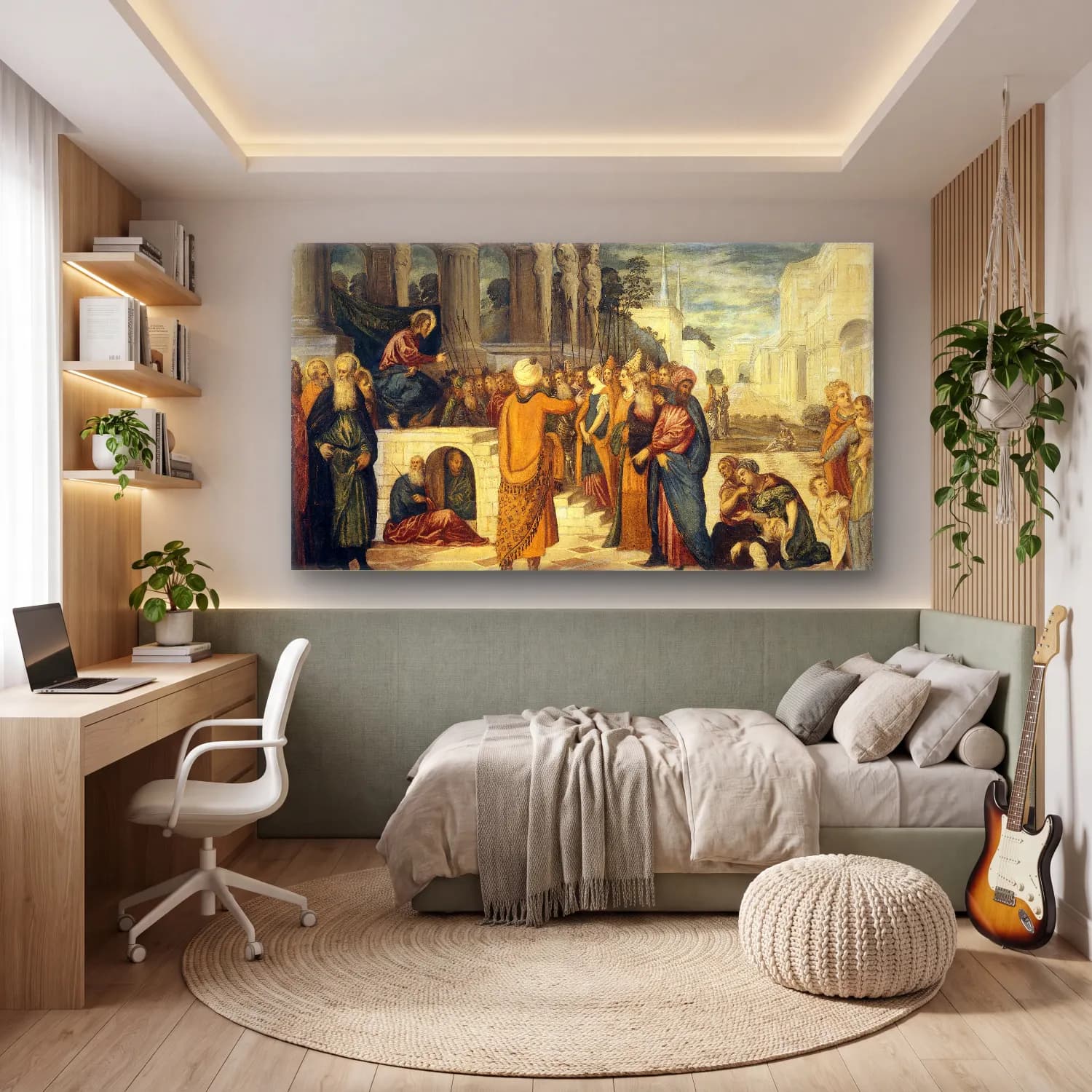 Jacopo Tintoretto – Christ and the Adulteress cam tablo — genç odasında