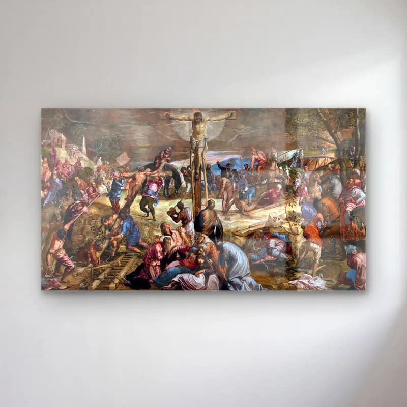 Jacopo Tintoretto – Crucifiction cam tablo — Jacopo Tintoretto – Crucifiction — yağlı boya dini sahne