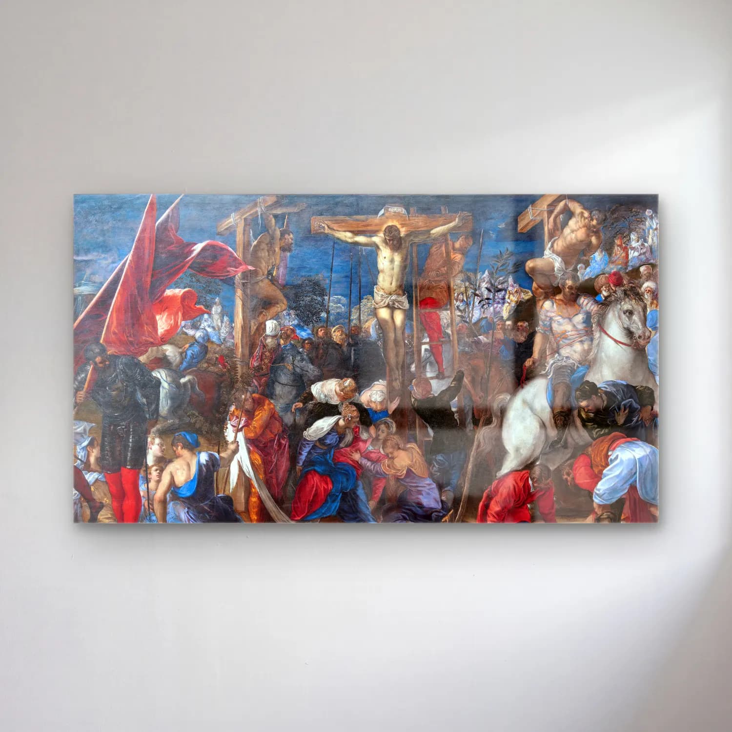 Jacopo Tintoretto – Crucifixion (oil on canvas) cam tablo — Jacopo Tintoretto – Crucifixion (oil on canvas) — yağlı boya dini sahne