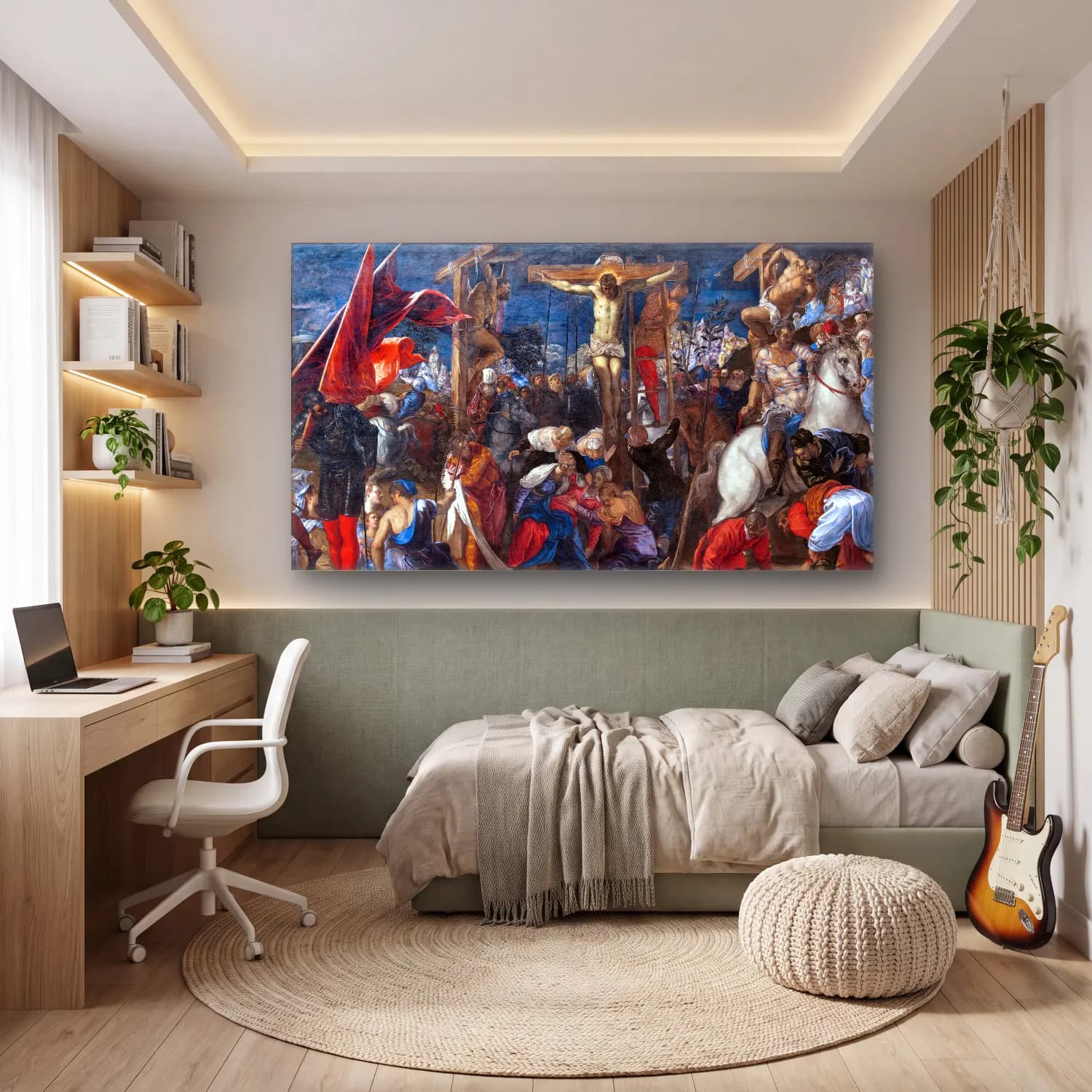 Jacopo Tintoretto – Crucifixion (oil on canvas) cam tablo — genç odasında