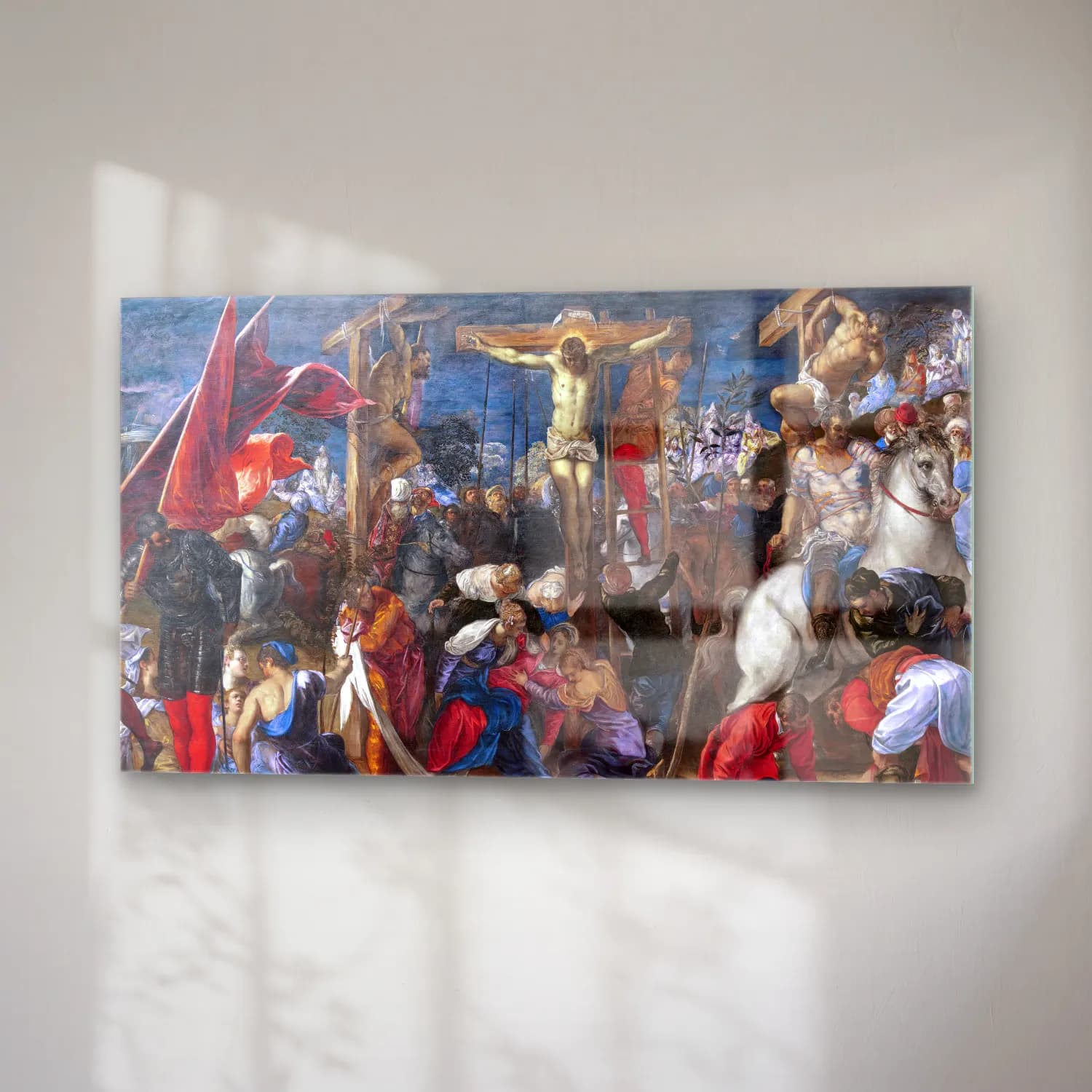 Jacopo Tintoretto – Crucifixion (oil on canvas) cam tablo — sağ açıdan görünüm