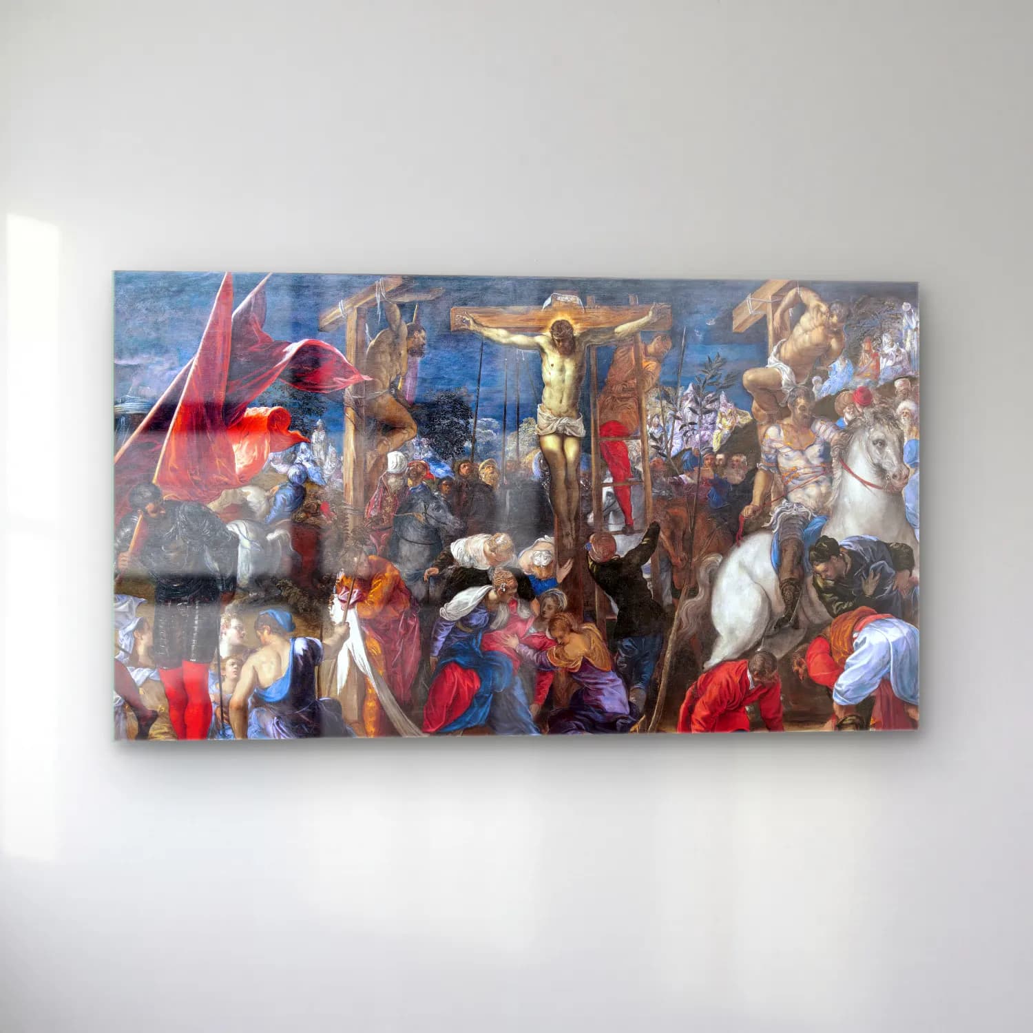 Jacopo Tintoretto – Crucifixion (oil on canvas) cam tablo — sol açıdan görünüm
