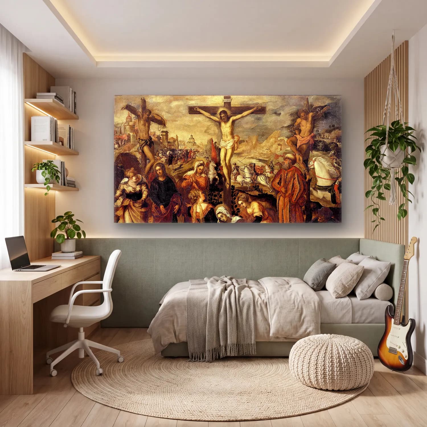 Jacopo Tintoretto – Crucifixion cam tablo — genç odasında