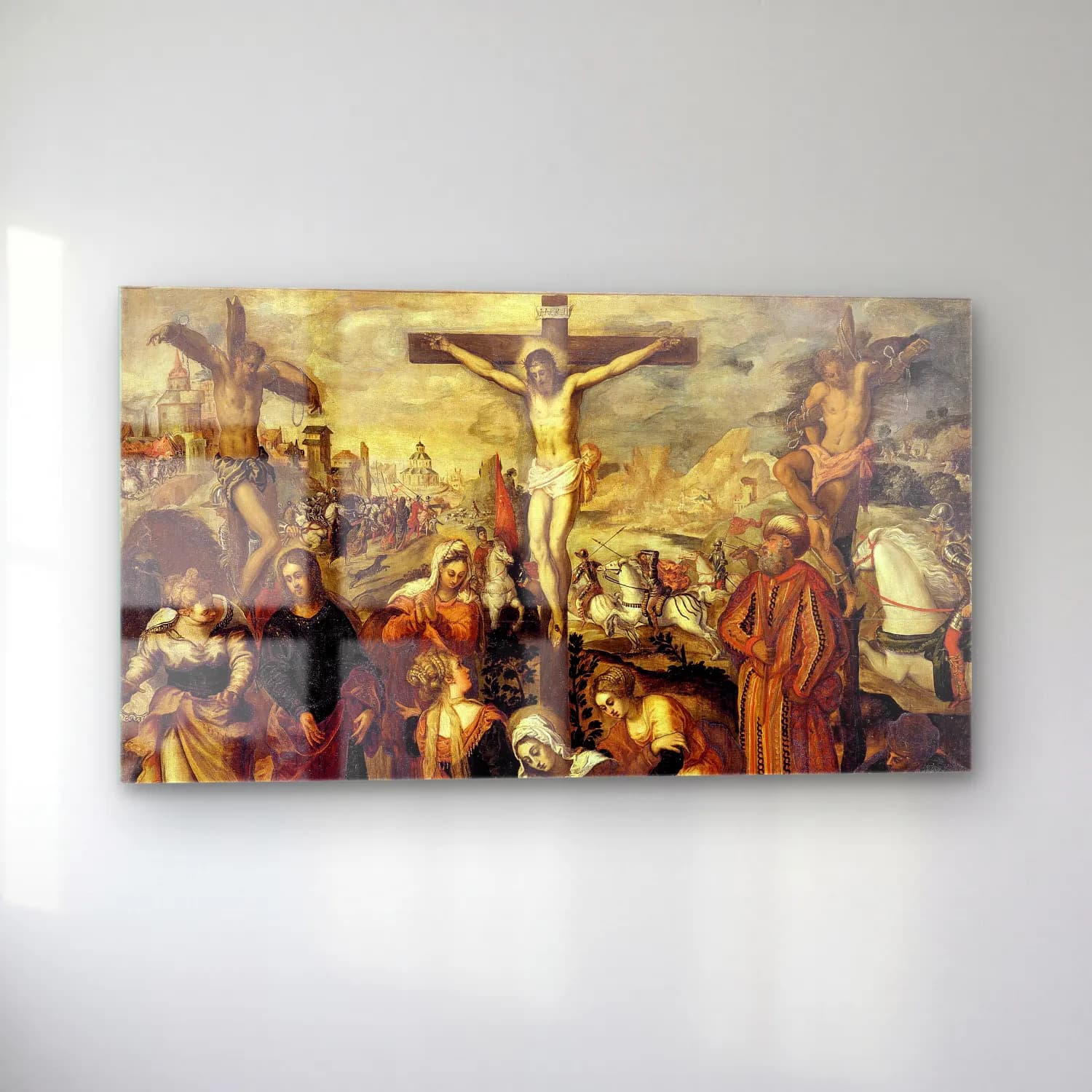 Jacopo Tintoretto – Crucifixion cam tablo — sol açıdan görünüm