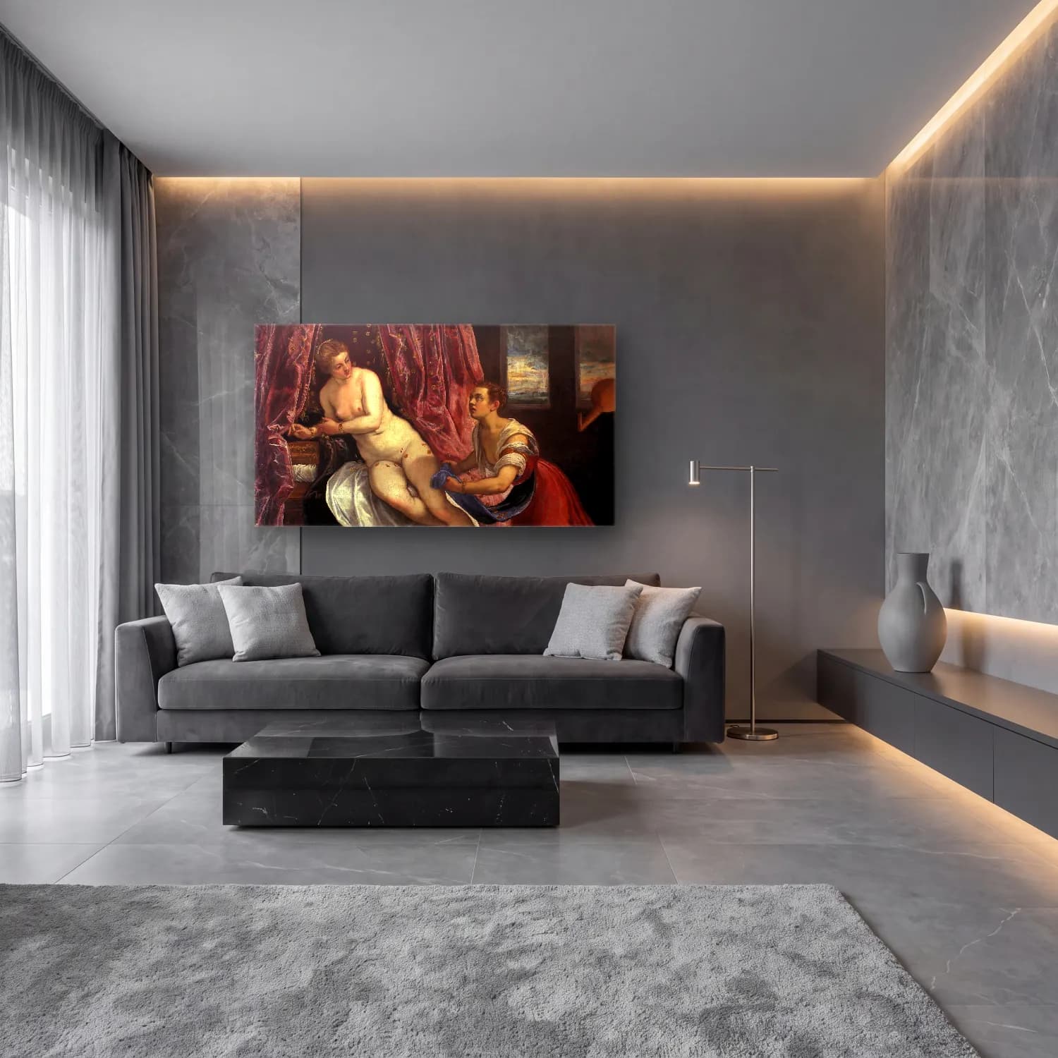 Jacopo Tintoretto – Danae cam tablo — lüks salon duvarında