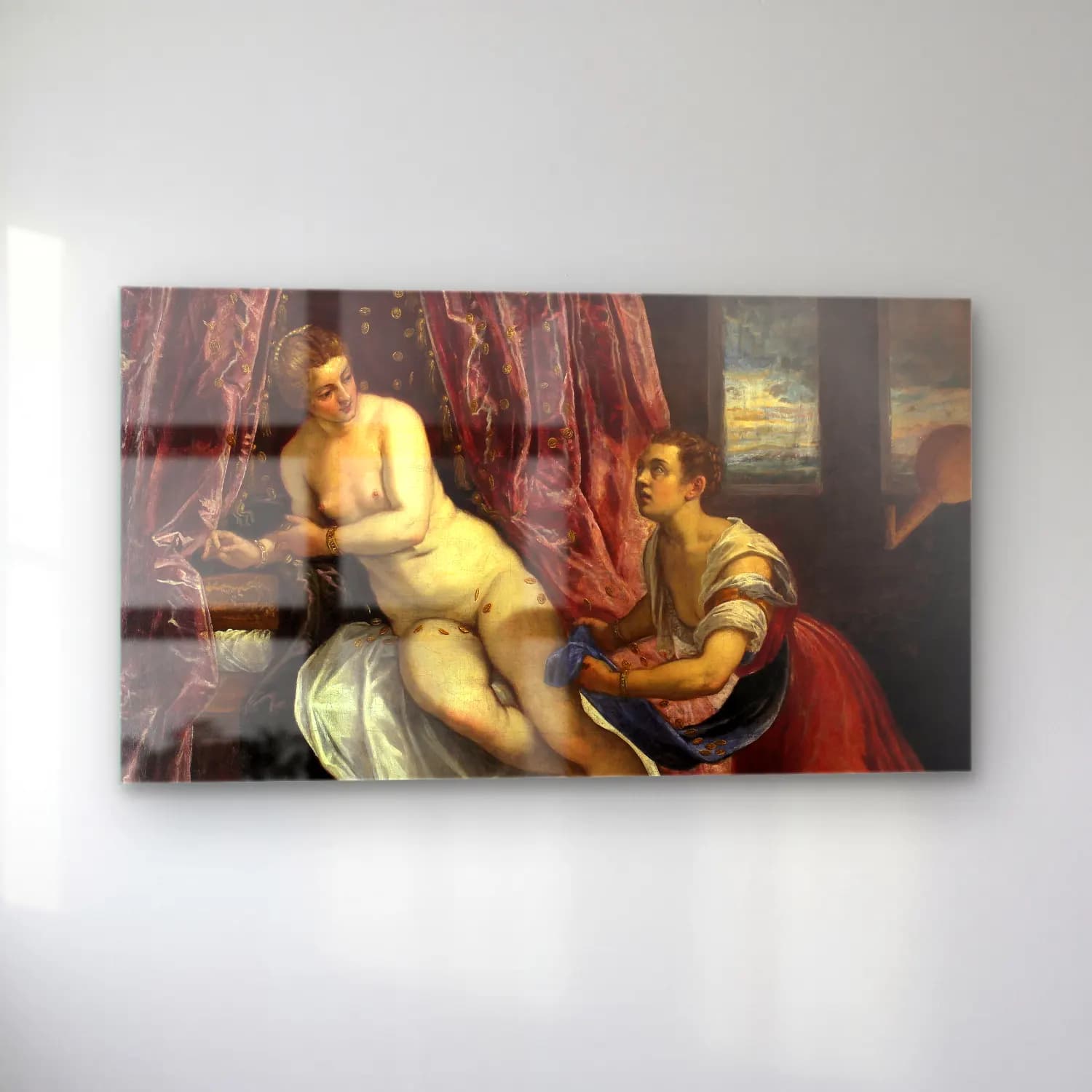 Jacopo Tintoretto – Danae cam tablo — sol açıdan görünüm