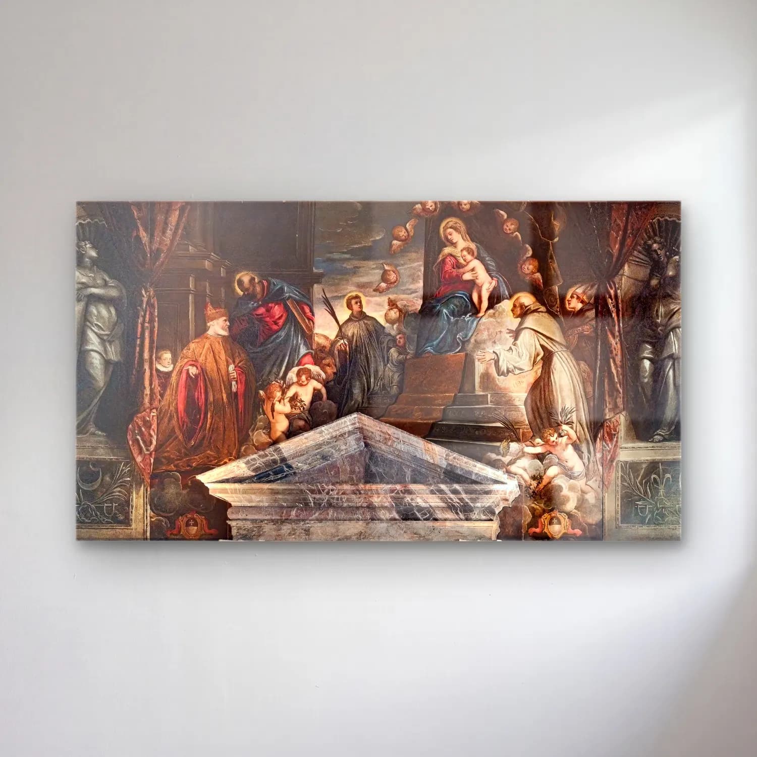 Jacopo Tintoretto – Doge Andrea Gritti assisted cam tablo — Jacopo Tintoretto – Doge Andrea Gritti assisted — yağlı boya dini sahne