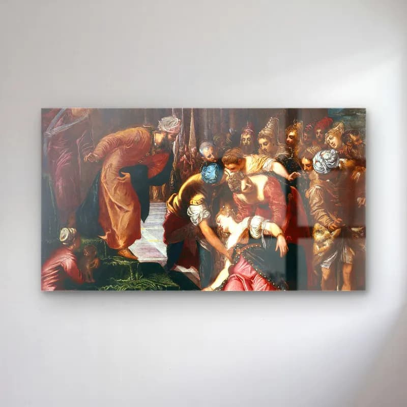 Jacopo Tintoretto – Esther before Ahasuerus cam tablo — Jacopo Tintoretto – Esther before Ahasuerus — yağlı boya dini sahne