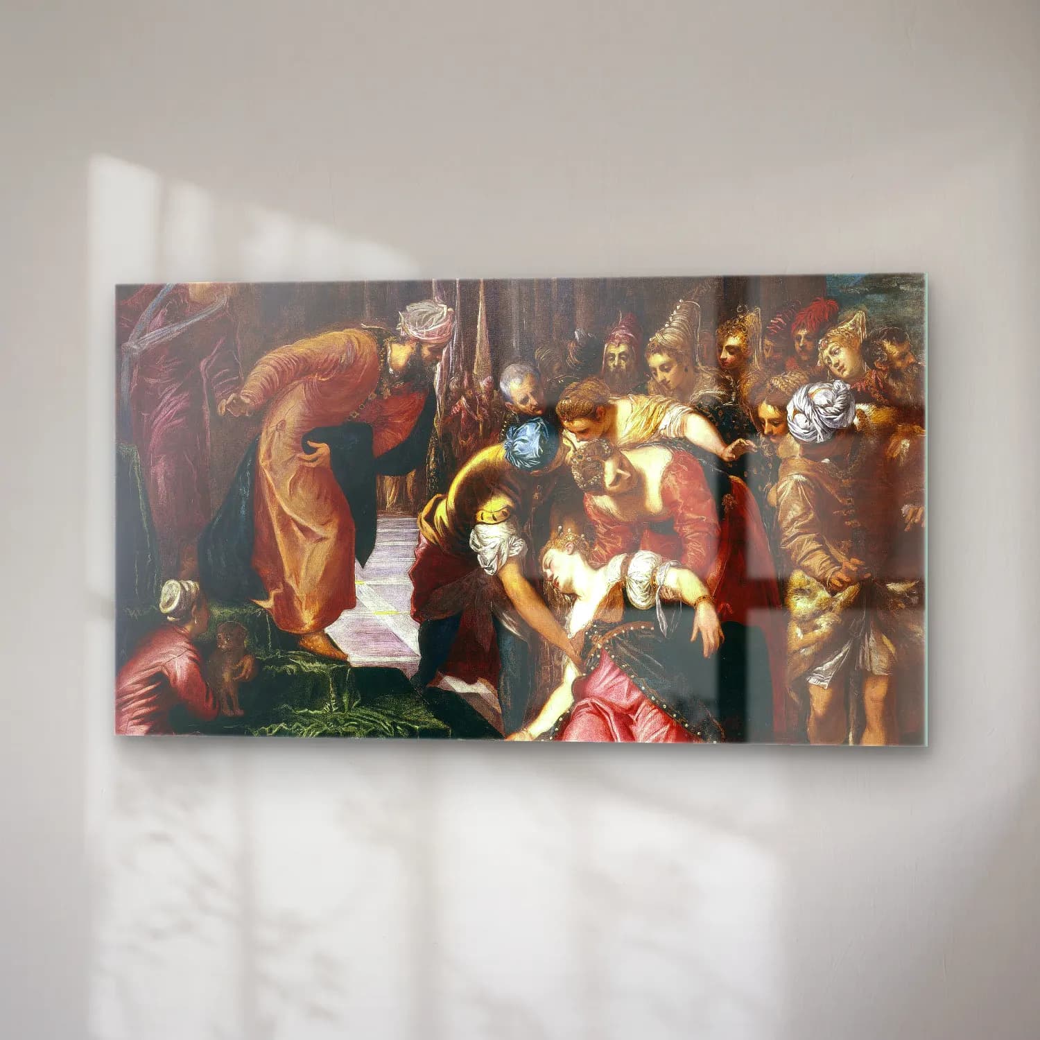 Jacopo Tintoretto – Esther before Ahasuerus cam tablo — sağ açıdan görünüm