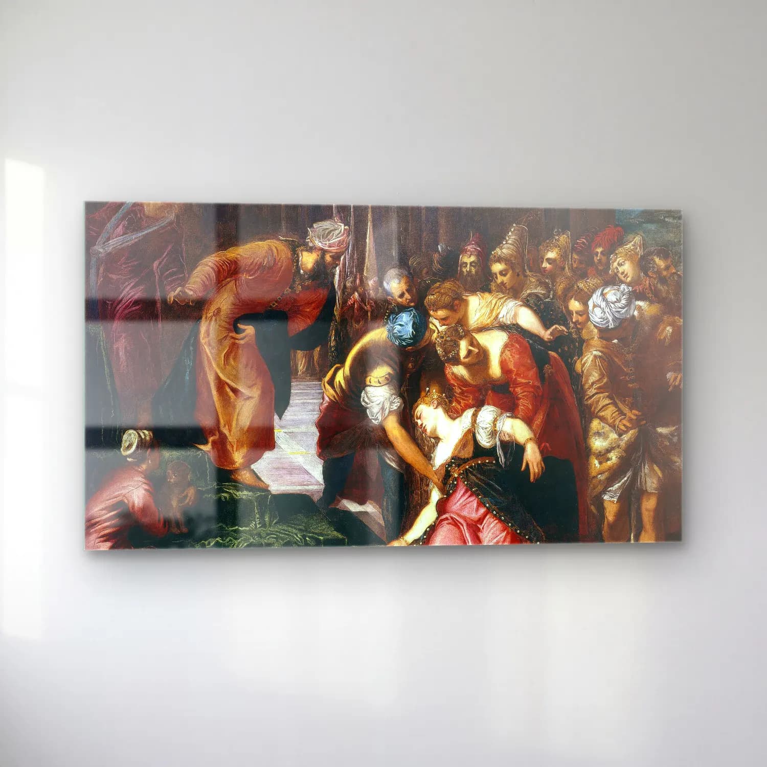 Jacopo Tintoretto – Esther before Ahasuerus cam tablo — sol açıdan görünüm